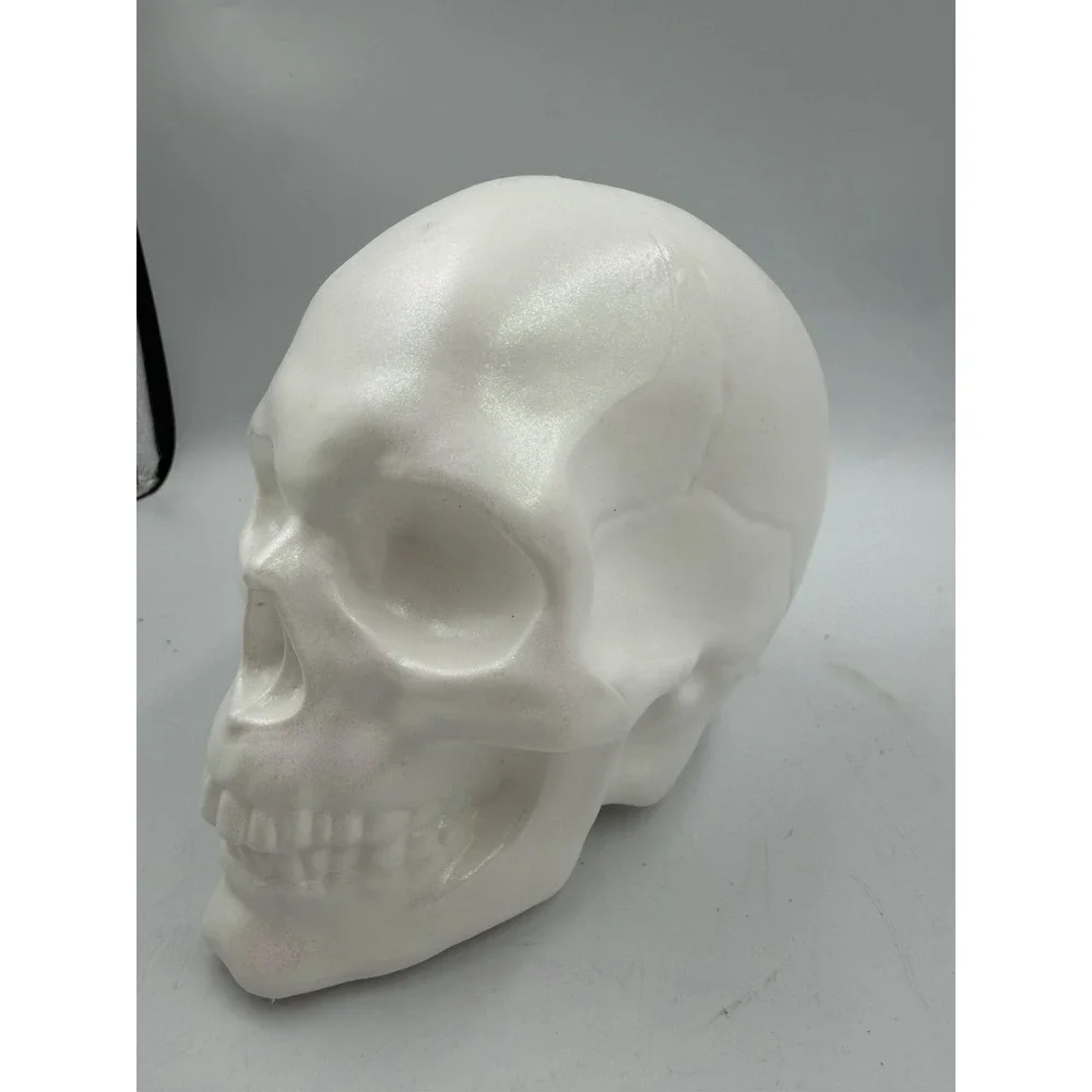 WHITE Iridescent SKULL Head 6x5